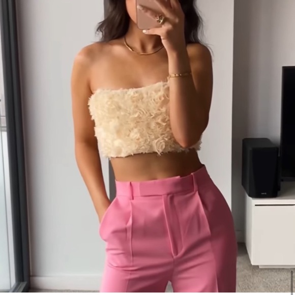 Zara Tops Zara Floral Crop Top Limited Edition Poshmark